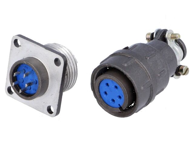 Connector: rond; contact,stekker; DS1110-06; PIN: 5; met kabelklem Connector: rond; contact,stekker; DS1110-06; PIN: 5; met kabelklem